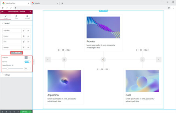 FREE Elementor Horizontal Timeline Widget - Doc
