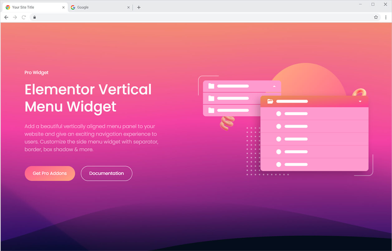 How to Add Vertical Menu in Elementor Xpro Elementor Addon