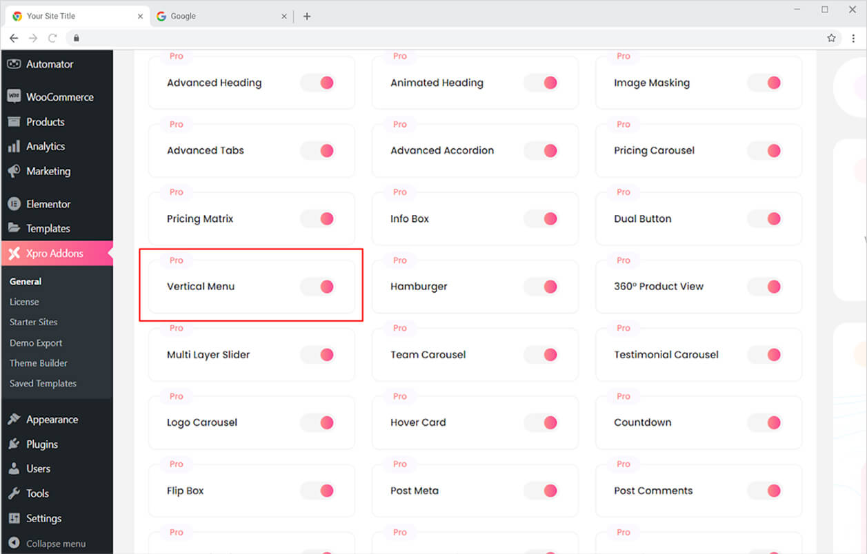 How to Add Vertical Menu in Elementor Xpro Elementor Addon
