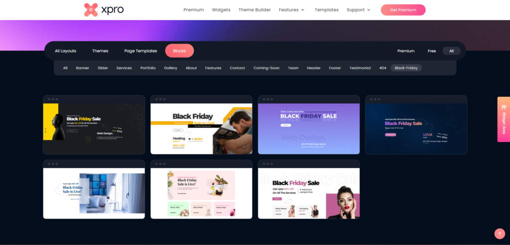 Black friday landing page templates