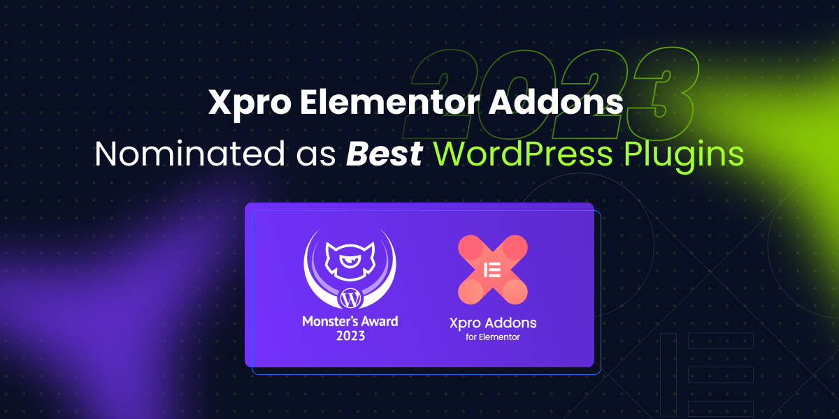 Xpro Elementor Addons Nominated In WordPress Monsters Award 2023