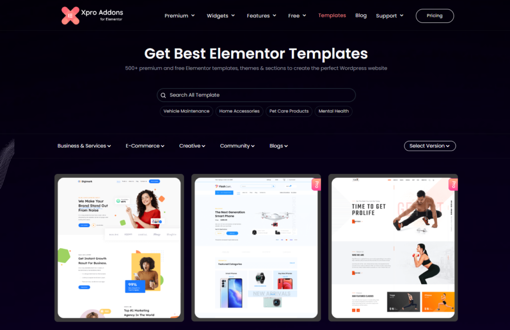 Free elementor templates resource