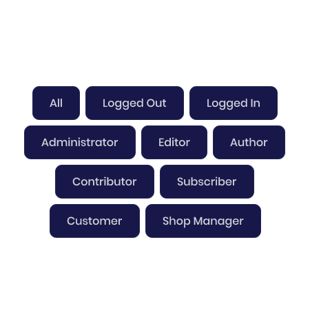 Theme builder display conditions and user role settings