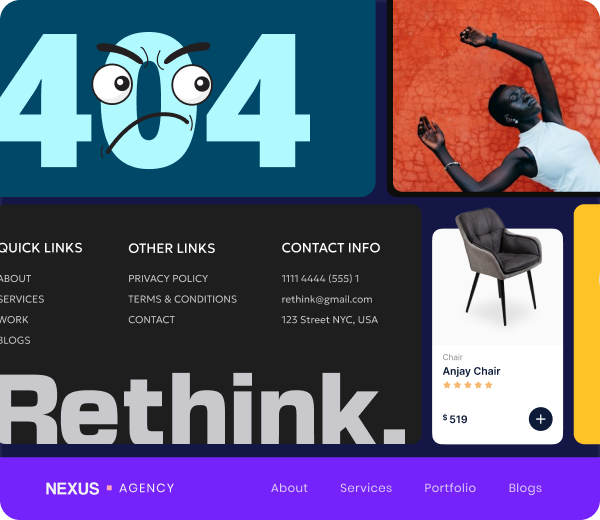 Ready-made header and footer templates in the Xpro library